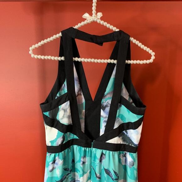 Parker Blue/Green Floral Maxi Dress Size Small - Picture 6 of 9